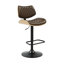 Swivel Upholstered Adjustable Height Bar Stool with Steel Frame