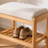 23.6" Natural Solid Wood Shoe Bench with Memory Foam Cushion - Beech Wood Storage Organizer for Entryway, 300 lb Capacity, 2-Tier Shelves, Easy Assembly