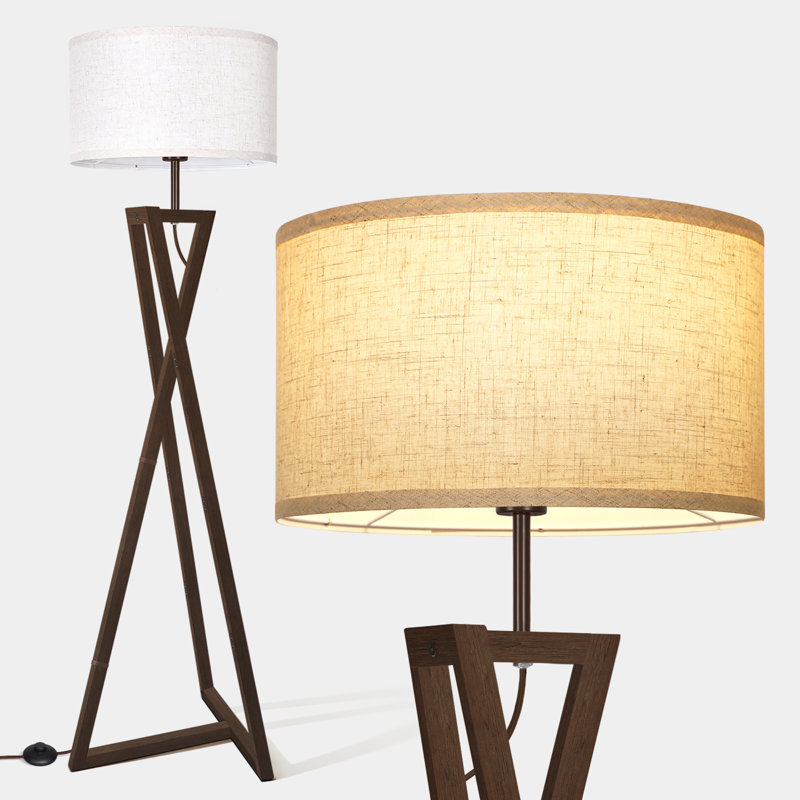 153cm Powder Coated Tripod Floor Lamp, Black
