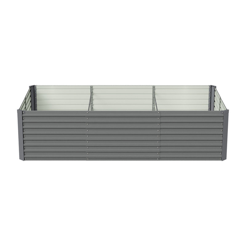 Raised Garden Bed, 60cm H x 240cm W x 120cm D, Grey