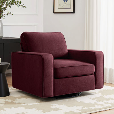 36.2" Wide Upholstered Swivel Accent Armchair