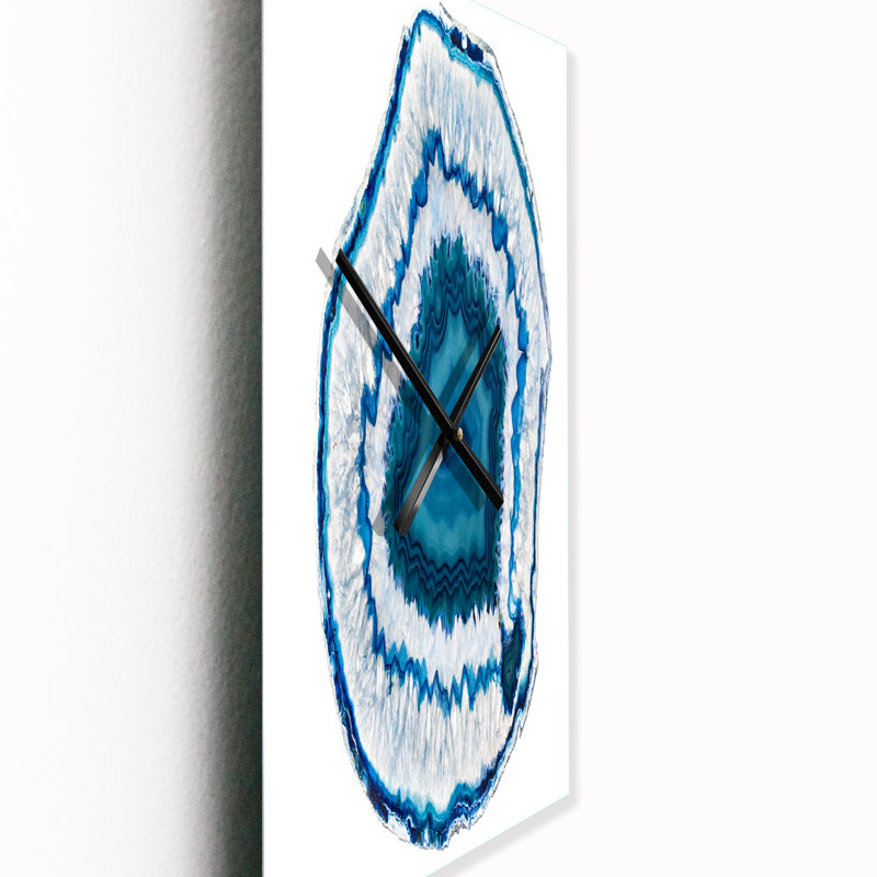 Horloge murale moderne en cristal bleu Agate, Grand