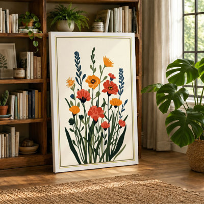 Florals in Bloom Botanical 1 Piece Wrapped Canvas Wall Art