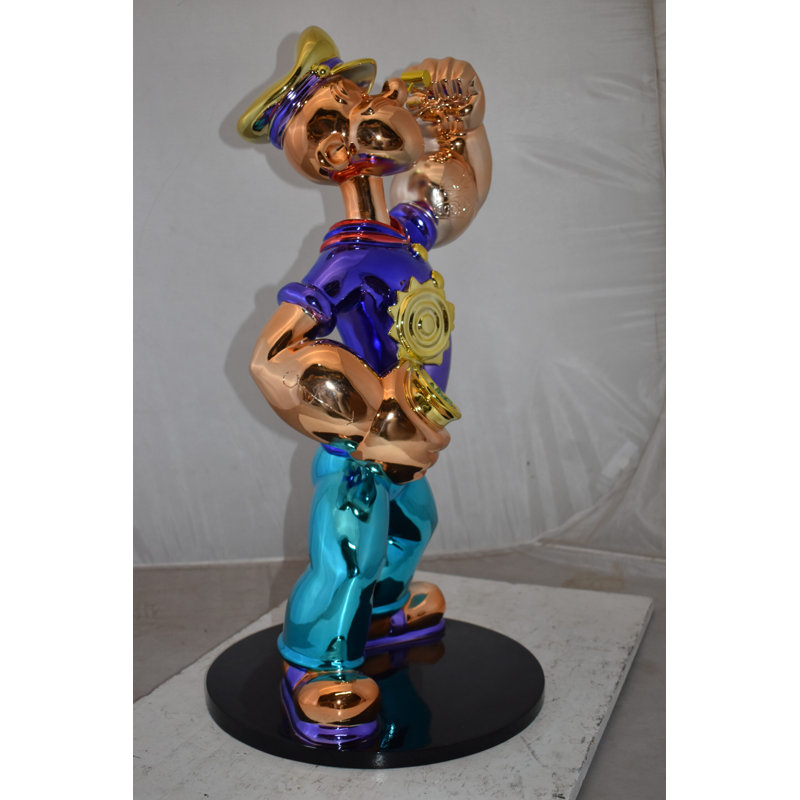 Statue Popeye emblématique en résine rouge, taille: 11 po x 6 po x H 17 po, H 31 po x l 18 po x P 16 po, Mauve