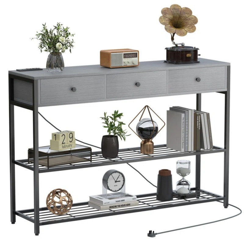 Upholstered Sectional with 47.2" Wide Sofa Table