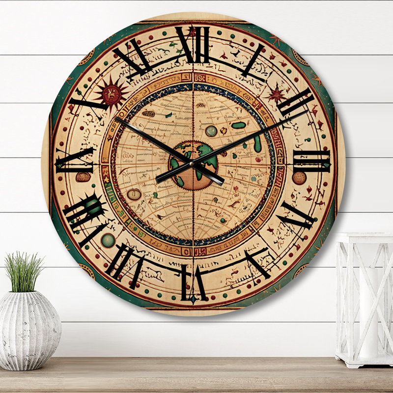 Ancienne horloge murale géante en bois ancienne carte de la galaxie VI, Moyenne
