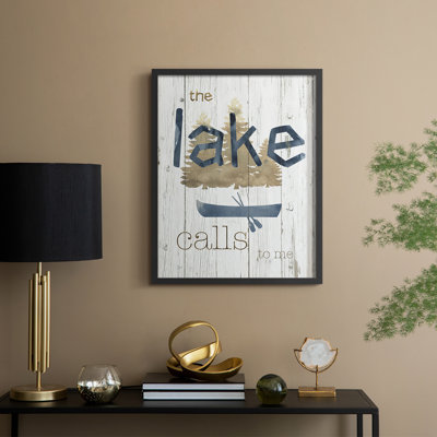 Lake Calls Me, reproduction encadrée - bois massif