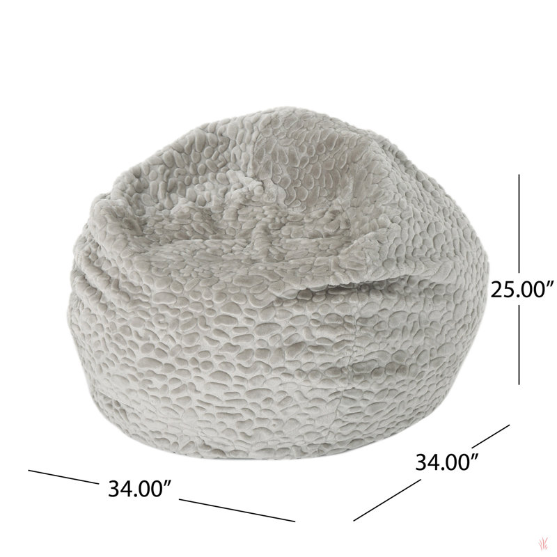 Canapé à billes 3 po, Fausse fourrure grise