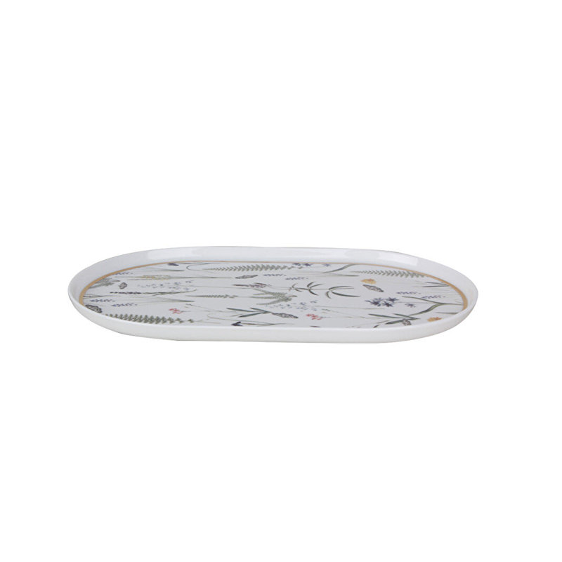 Botanical Set Of 2 Oval Plates, Green, 32 Cm