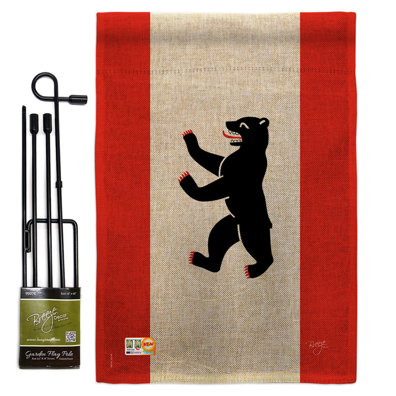 Double Sided 18.5'' H x 13'' W Burlap Flag Set