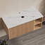 Meuble-lavabo mural de 36 po avec comptoir flottant 36 po, meuble de salle de bain mural avec comptoir, sans évier, finition grain de bois naturel-125086312-135381154