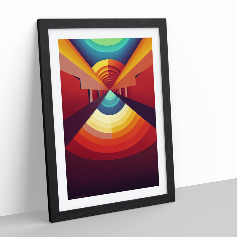 Abstract Tunnel - Single Picture Frame Print, Black, 64cm H x 46cm W x 2cm D