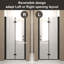 Porte de douche pliante de 33 à 32 po x 72 po, verre trempé de 1/4 po (6 mm), cadre en aluminium noir mat, film antidéflagrant