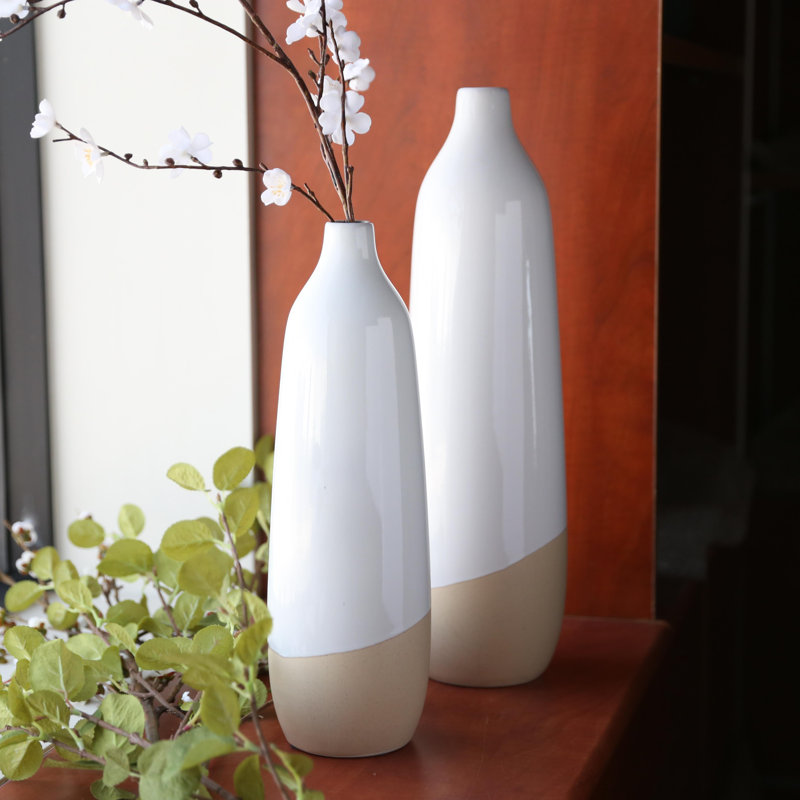 Childers Handmade Ceramic Floor Vase, 20" H x 5.5" W x 5.5" D
