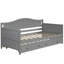 Wooden Daybed With Trundle Bed, Sofa Bed For Bedroom Living Room, Grey