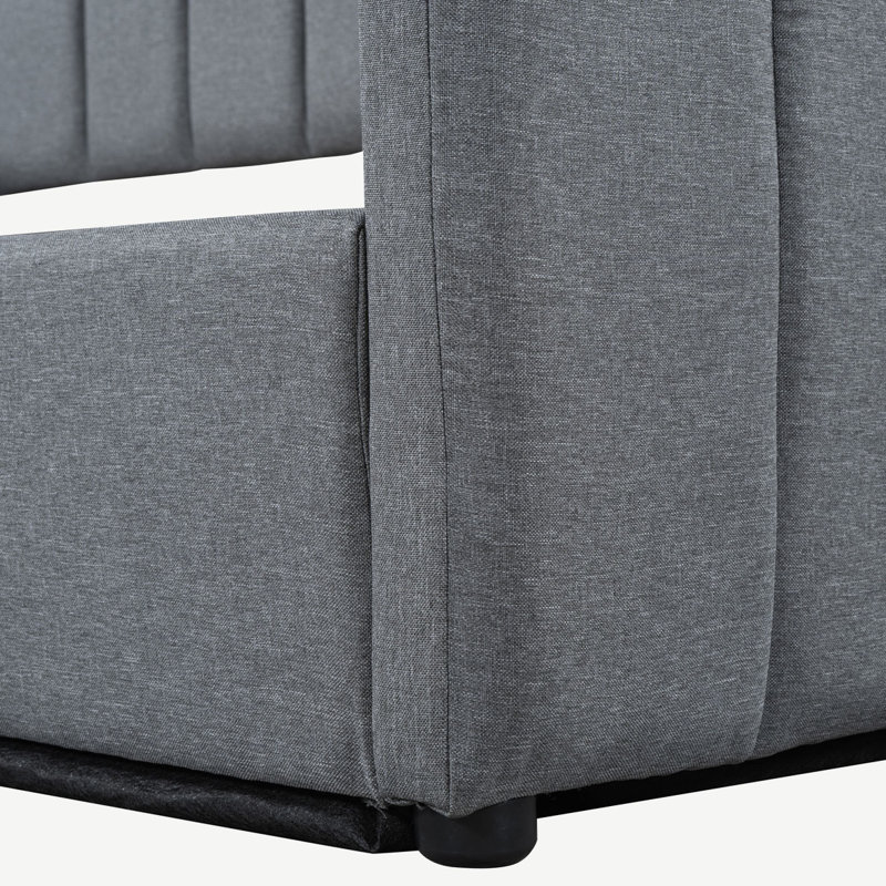 Daybed with Storage Space Underneath, Gray, Full/Double