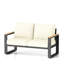 Terrasse extérieure en aluminium de 52 pouces (132 cm) résistante aux intempéries, avec assises confortables, structure stable et montage facile. Pieds réglables.