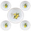 Ensemble de 5 pâtes en porcelaine Lorren Home Trends, 1 bol de service et 4 bols individuels, motif citron