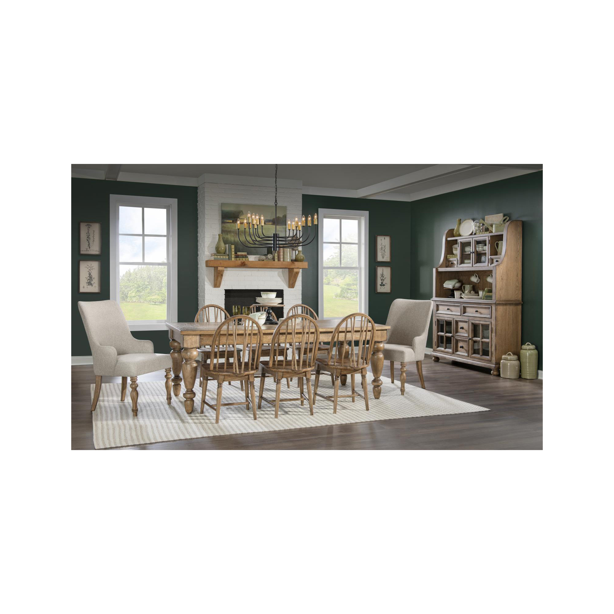 Country Living Extendable Dining Table, 30"H x 72"L x 40"W, Brown