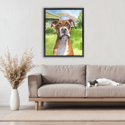 Boxer and Rainbow Portrait Floating Frame, design by George Dyachenko