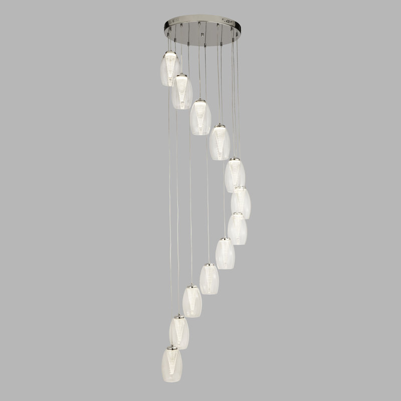Ruari 12-Light Cluster Chandelier, Clear