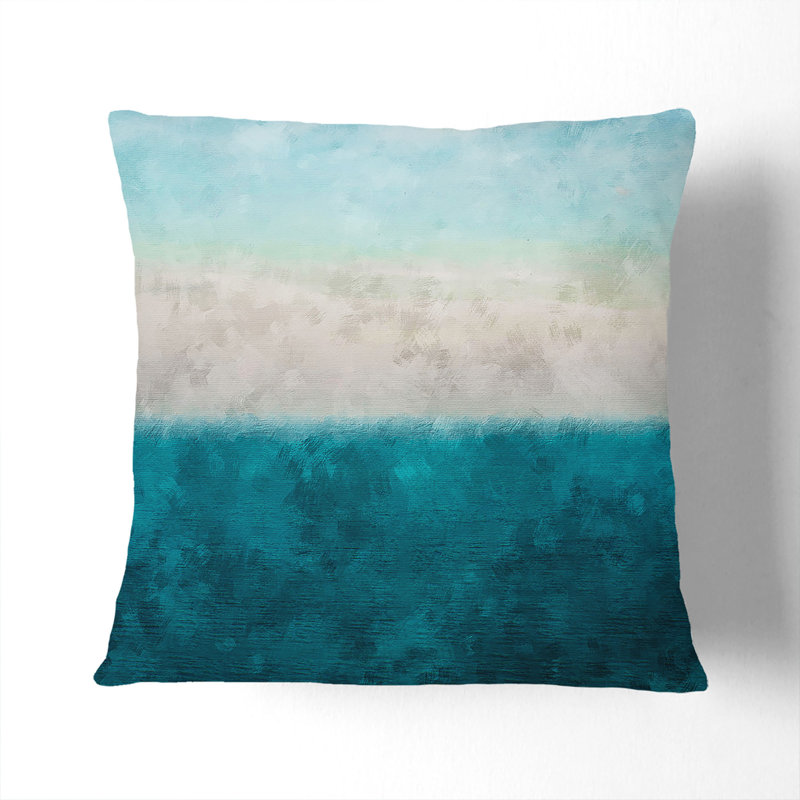 Sky on Top of the Ocean Cushion with Filling, 40cm H x 40cm W x 15cm D, Stone