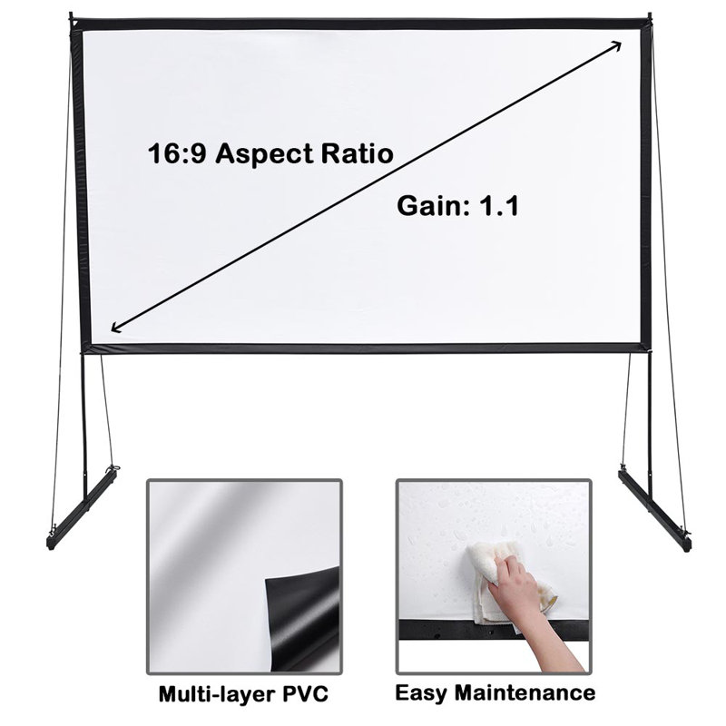 Yescom Outdoor Portable Projector Screen Projector Screen, 63.1875'' x 109.0625''