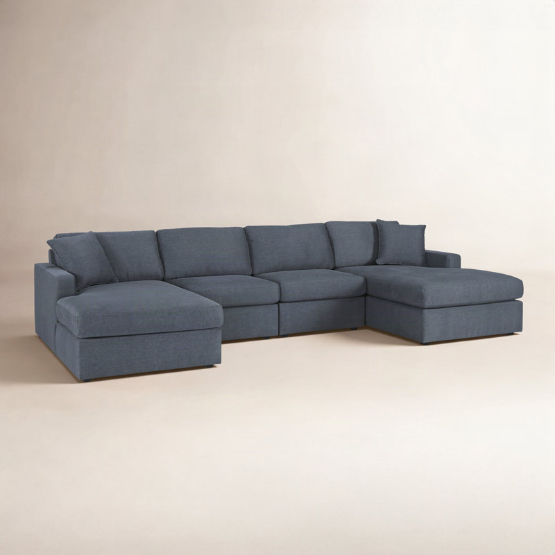 Canapé modulaire 4 pièces Chobanyan, Blue Polyester