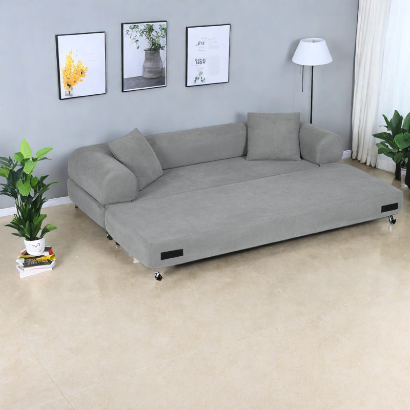 Canapés convertibles à compression, canapé-lit moderne en velours côtelé mousse 80 pouces