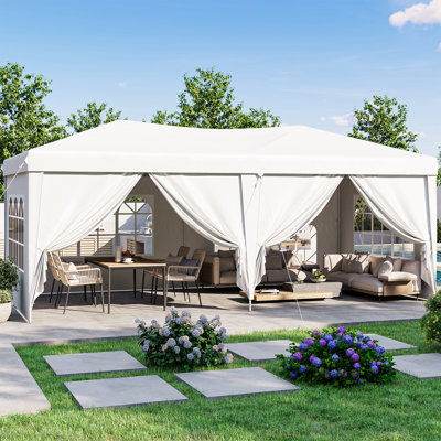 Pop Up Canopy Tent - Abri extérieur avec parois latérales amovibles et hauteur réglable pour le camping