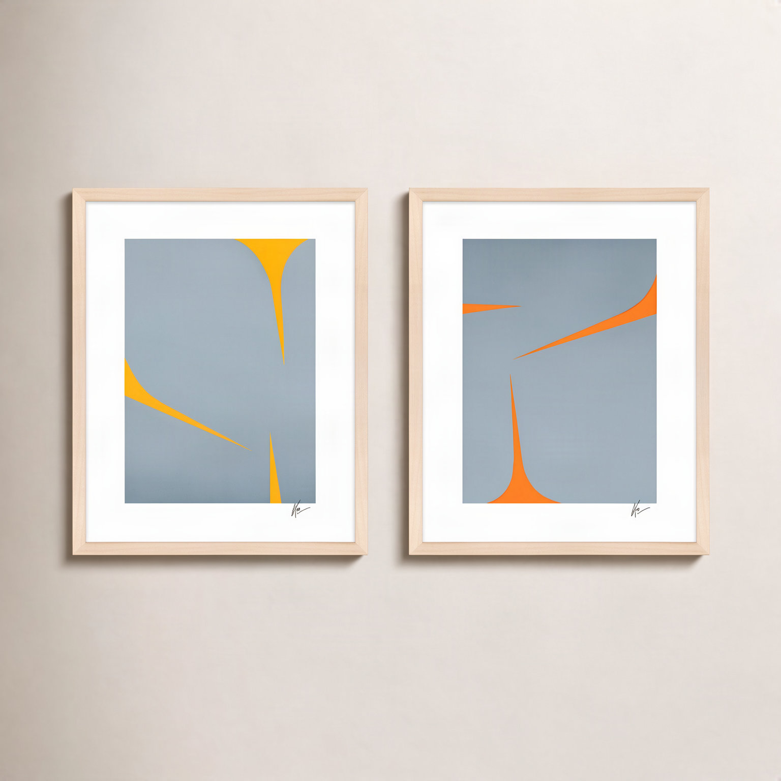 Clouds. Set Of 2 by Lee Lessem, Beige, 16" W x 20" H