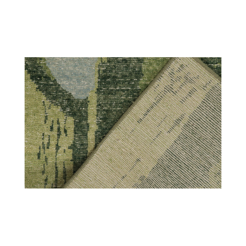 Distressed Homage Hand Knotted Wool Abstract Area Rug, Rectangle 12' x 16'