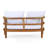Outdoor Acacia Wood Loveseat And Coffee Table Set With Cushions