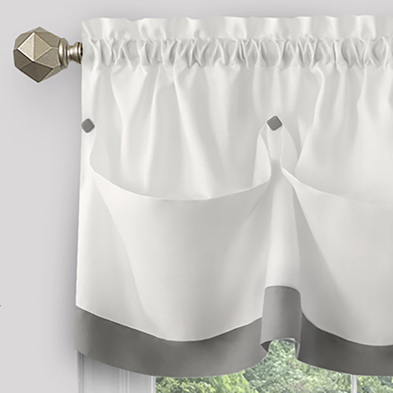 Rideau de cuisine sur mesure Lana, H 24 po x l 58 po, Gris