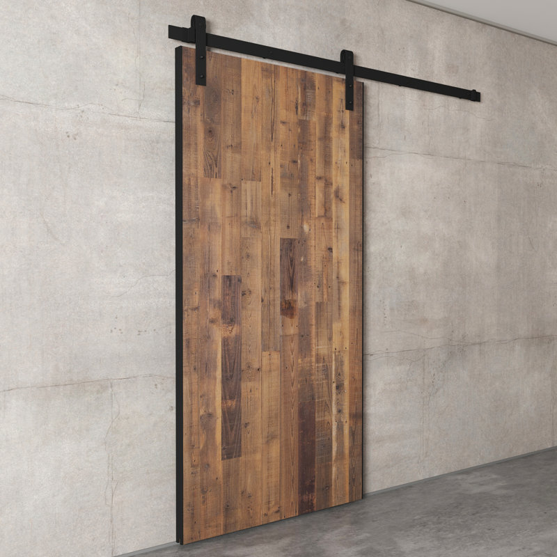 Porte de grange affleurante à finition bois