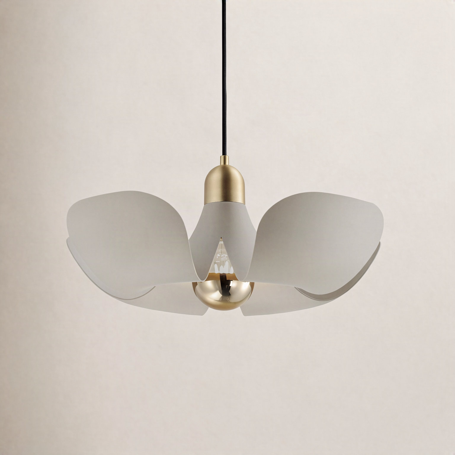 Miruna Single Light Dimmable Pendant, Satin Brass/Silver Gold
