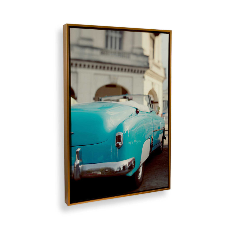 Turquoise classique C, H 12,75 po x l 8,75 po, Impression encadrée sans passe-partout, Or poli