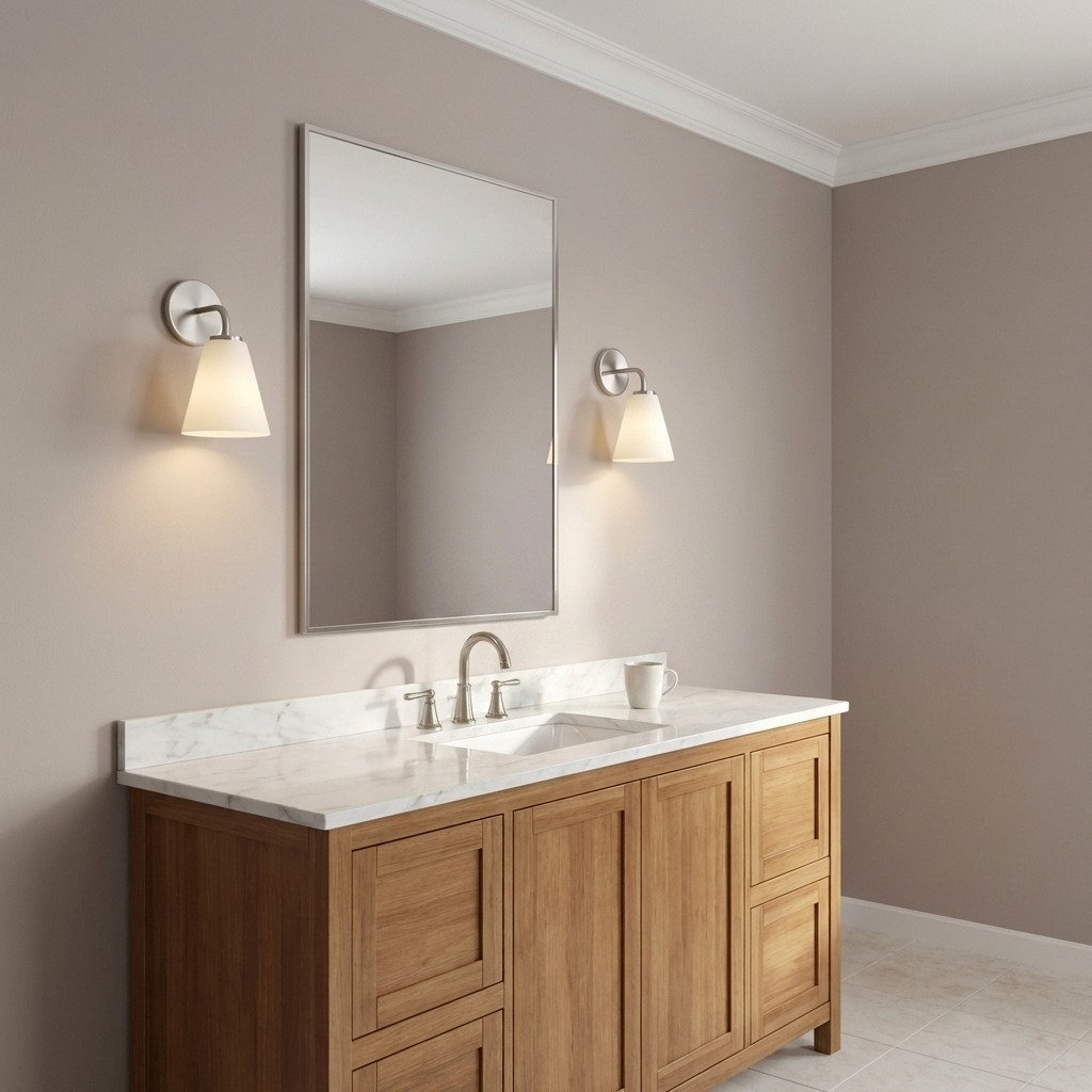 Nabi Vanity Light, 1, Brushed Nickel, White