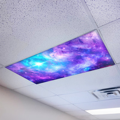 Astronomie - Couvercle de lampe fluorescente magnétique pour plafonniers de classe - 2 x 4 - par Octo Lights