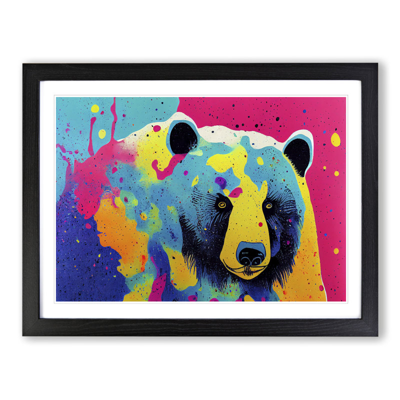 Bear Paint Splash Vol.2 - Framed Print, Black, 34cm H x 46cm W x 2cm D
