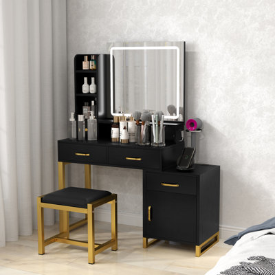LED Light Bulb Vanity With Stool by Mercer41