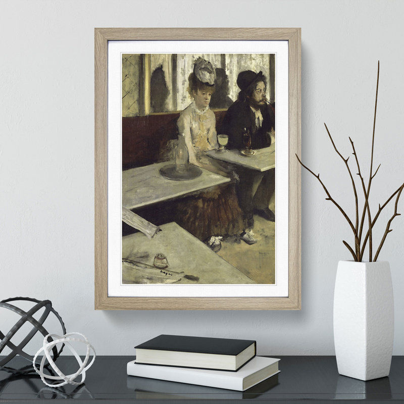 Absinthe Drinkers by Edgar Degas - Picture Frame Painting, Oak, 36cm H x 27cm W x 2cm D