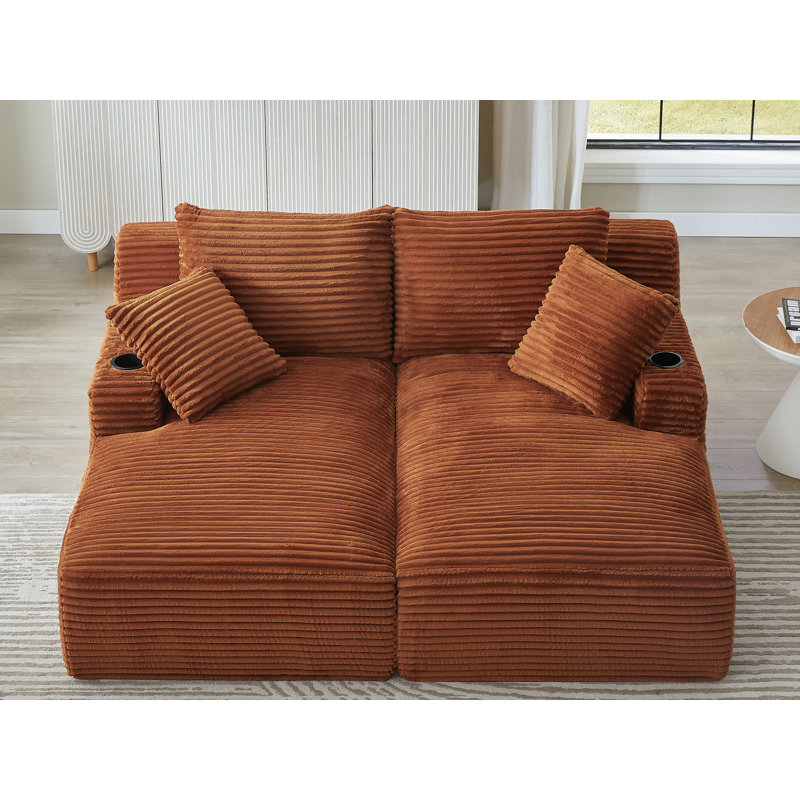 Méridienne double Corduroy, Orange