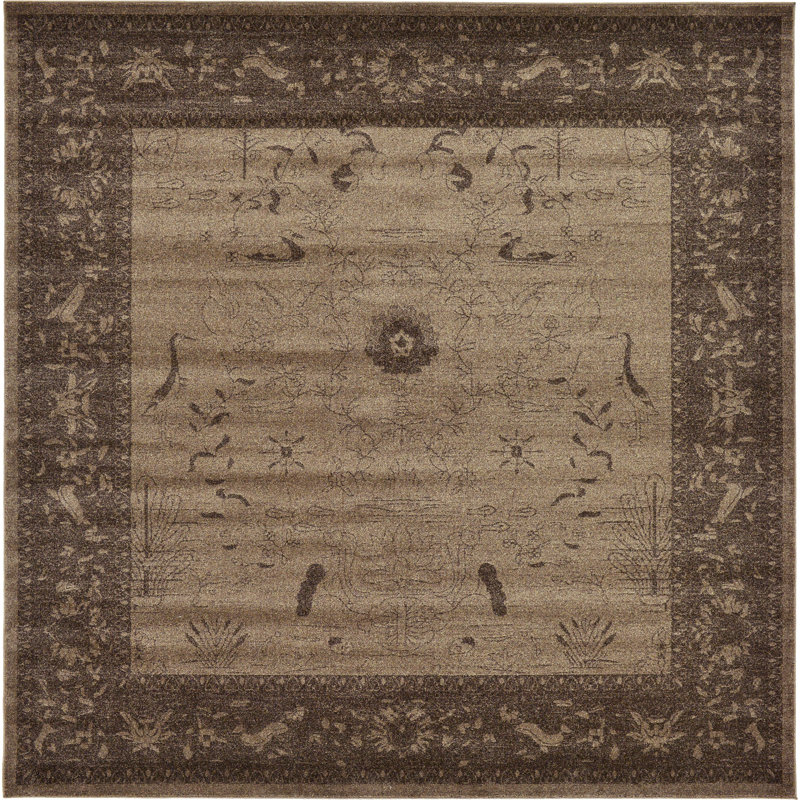 Godina Floral Indoor Rug, Square 10'