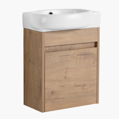 Meuble-lavabo simple 16,8 po avec plateau en céramique Alyria