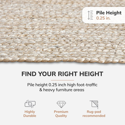 Chalone Handmade Braided Ivory Rug