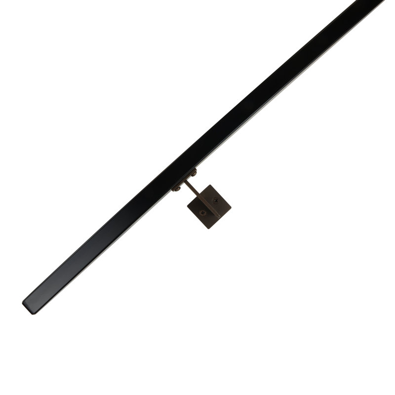 Urban Contemporary Handrail Grab Bar Kit, L Steel Brackets, Returns to Wall, Powder Coat, 108" W, Bronze/Black
