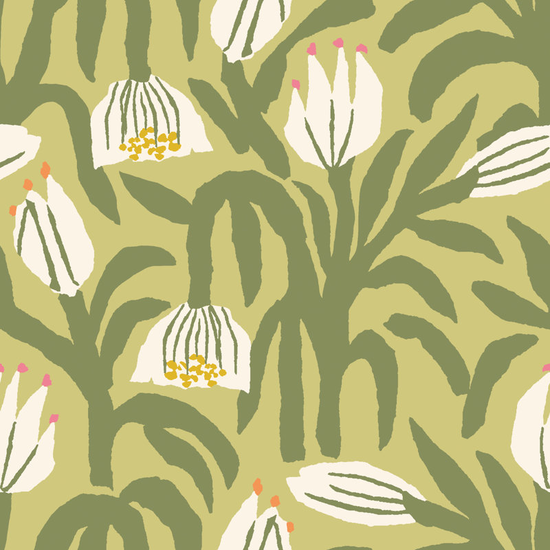 Spadafore 10m x 50cm Matte Wallpaper Roll, Green