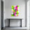 Abstrait coloré éclaboussures et lignes tendues sur toile tendue, ensemble de 1
