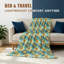 Plaid décoratif en flanelle à motif tournesol, couleur sarcelle, 101,6 x 127 cm-135725805